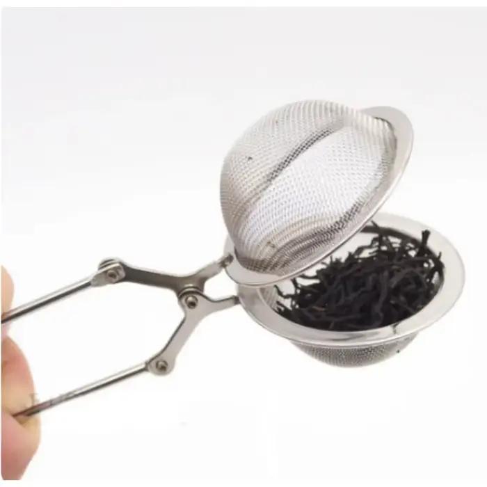 Cuillère en acier inoxydable boule de thé infuseur filtre presser feuilles herbe maille passoire