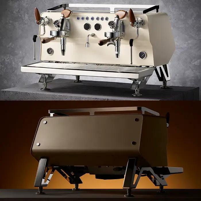 Machine à café expresso électrique semi-automatique à deux groupes