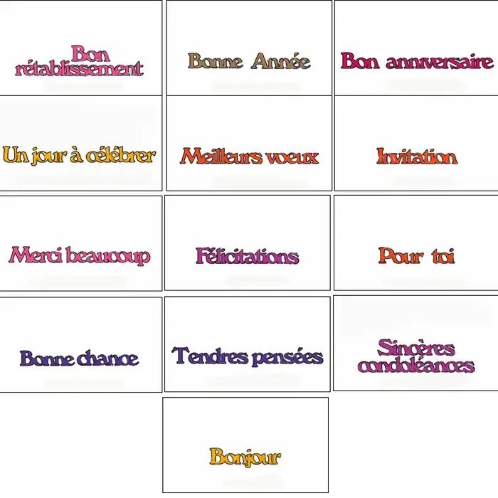Matrices de mots et de phrases françaises