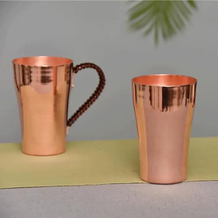 Tasse en cuivre pur 400ml artisanale pour café thé cocktails design élégant maison bureau cadeau occasions spéciales