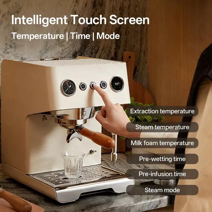 Machine à expresso semi-automatique CAFOVO acier inoxydable pression réglable pour café artisanal occasions familiales et réceptions