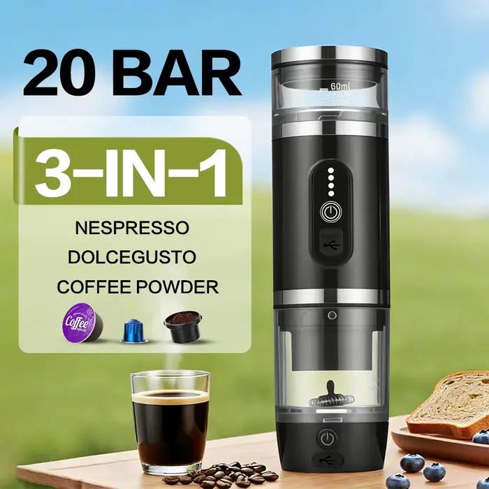Machine à café portable à capsules espresso électrique chauffage sans fil batterie 7500mAh usage extérieur occasionnels et domicile