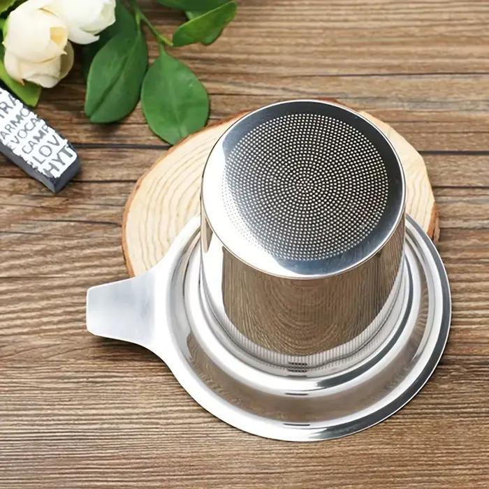 Passoire à thé en acier inoxydable gris clair pour infusion fluide et sans résidus usage quotidien et cérémonies de thé occasions spéciales