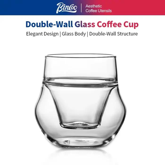 Tasse à café isotherme double paroi Bincoo 110 ml en verre pour dégustation professionnelle et préservation de l'arôme pour usage quotidien et cadeaux élégants