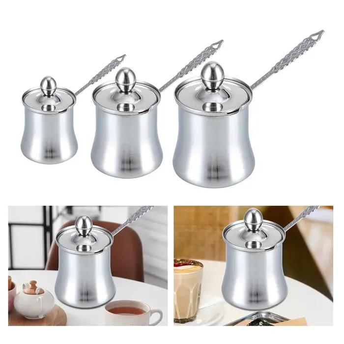Cafetiere turque polyvalente long manche acier inoxydable pour cafe the chocolat et sauces occasions speciales cuisson festive