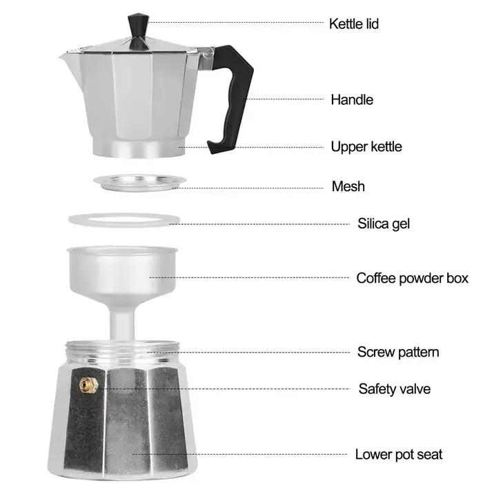 Cafetière moka en aluminium 100/600ML