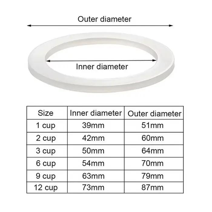 1 ensemble de joints d'étanchéité pour café expresso Moka poêle Pot supérieur en caoutchouc de Silicone joint