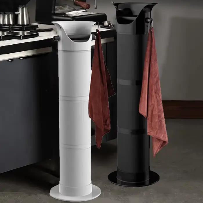 Boîte à café de grande capacité – Récipient professionnel pour marc d'espresso avec serviette et support haut