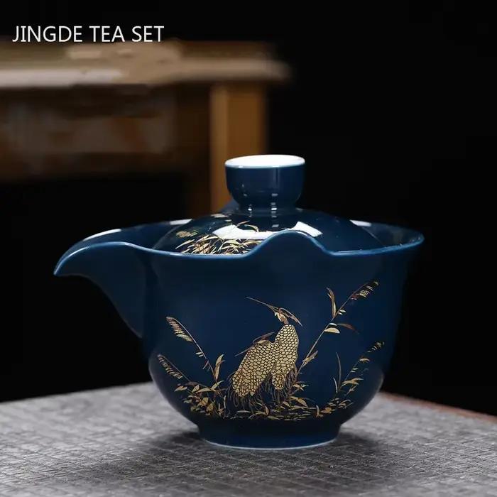 Soupière à thé chinoise Gaiwan faite à la main avec couvercle