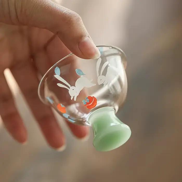 Tasse à thé kaki Ruyi pour pieds hauts