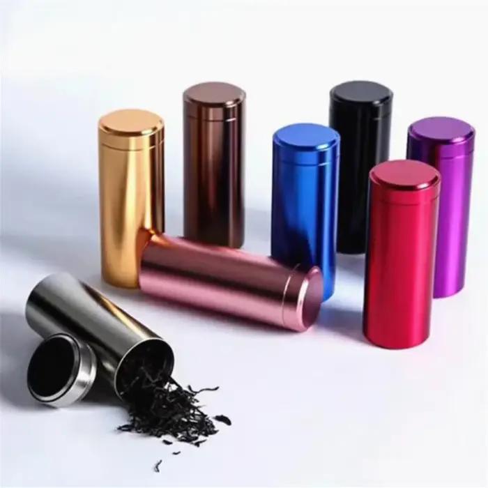 Conteneur de stockage Portable multicolore voyage Mini pot à thé caddie boîtes multi-usage en aluminium scellé feuilles