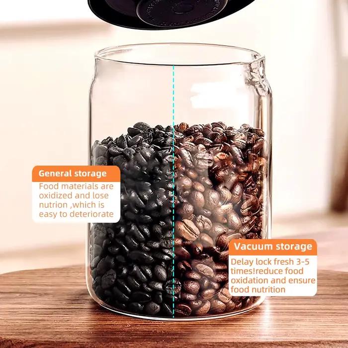 Pot scellé sous vide en verre pour café, thé, épices et denrées sèches occasions de cuisine et cadeaux élégants