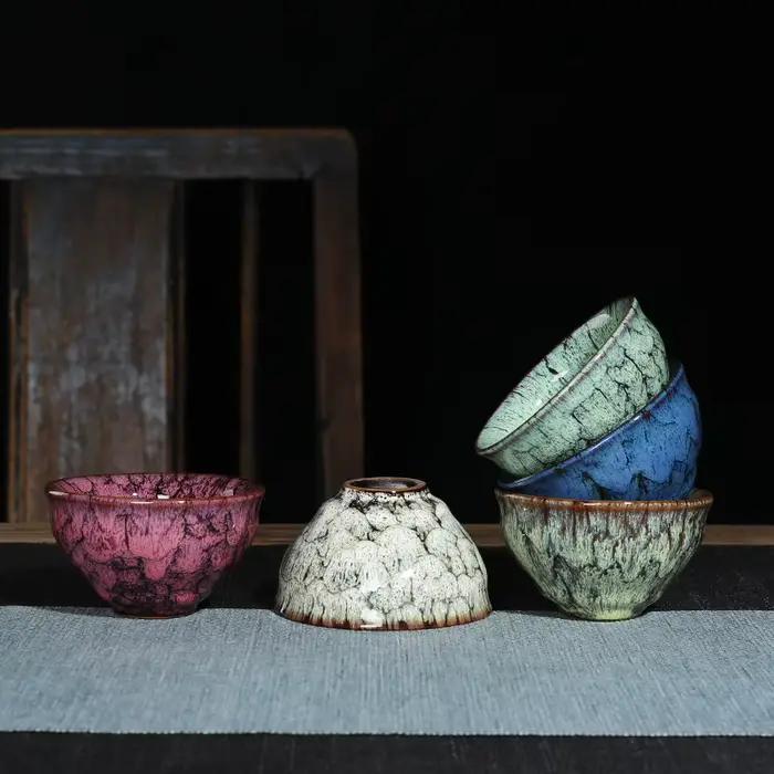 Tasses en céramique traditionnelle pour service à thé Kungfu, tasses à thé glacées, tasse principale Pu'er, accessoires de cuisine pour amateurs de thé