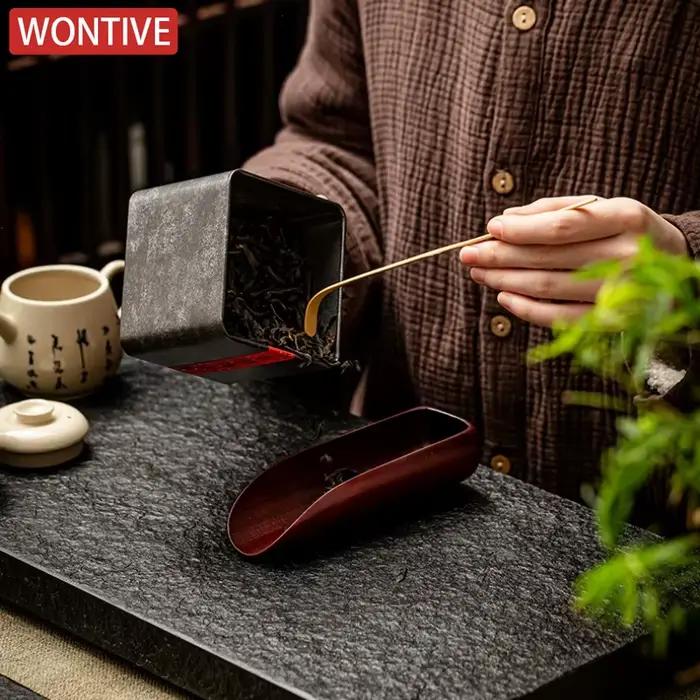 Cuillère à thé chinoise Chashaku traditionnelle à Long manche