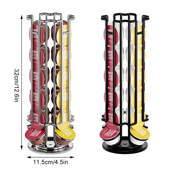 2025 Dolce Gusto Pod Holder Stand Rack Display 360 ° capsules de café rotatives plaquées supports métalliques noirs