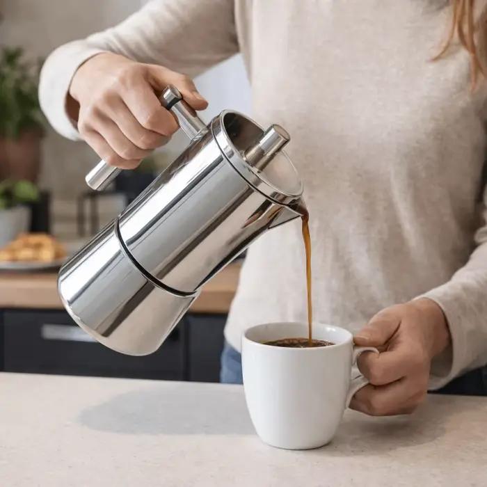Cafetière italienne en acier inoxydable