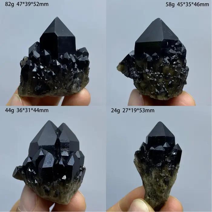 Cristal de thé noir naturel en forme de grappe d'ananas