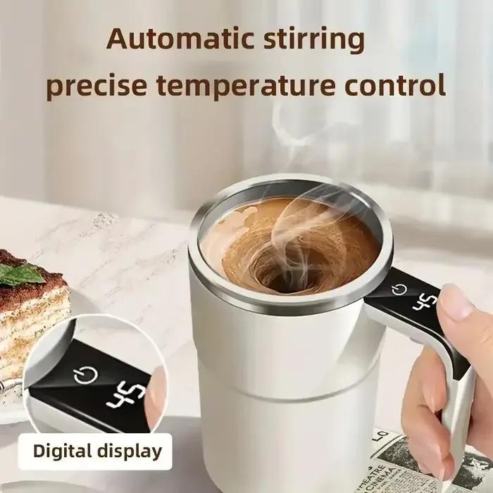 HOMEFISH Tasse à café électrique mini 380 ml avec fonction d'auto-mélange