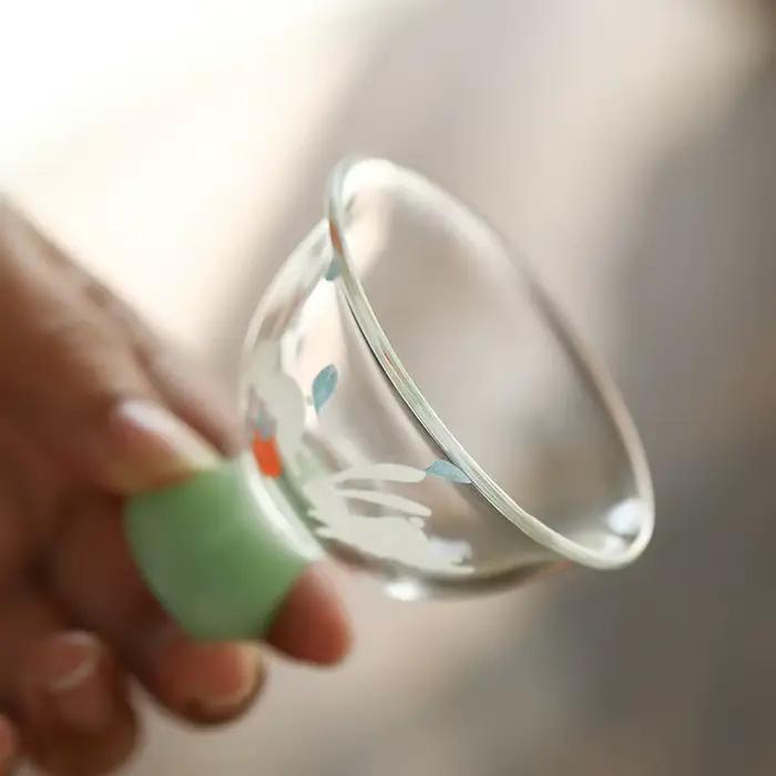 Tasse à thé kaki Ruyi pour pieds hauts