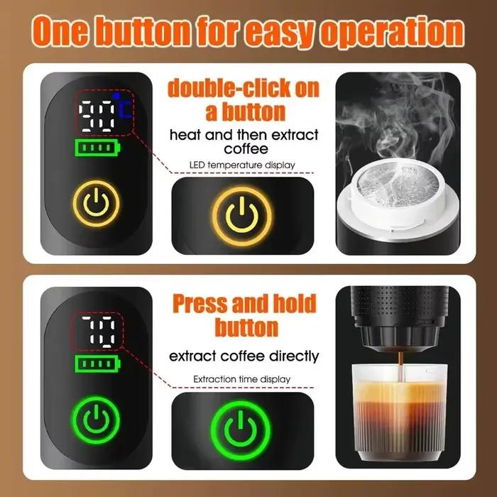 Machine à café expresso portable DENOKIN avec écran numérique