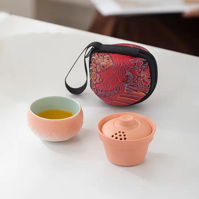 Ensemble théière miniature portable en céramique pour camping bureau et maison occasions spéciales