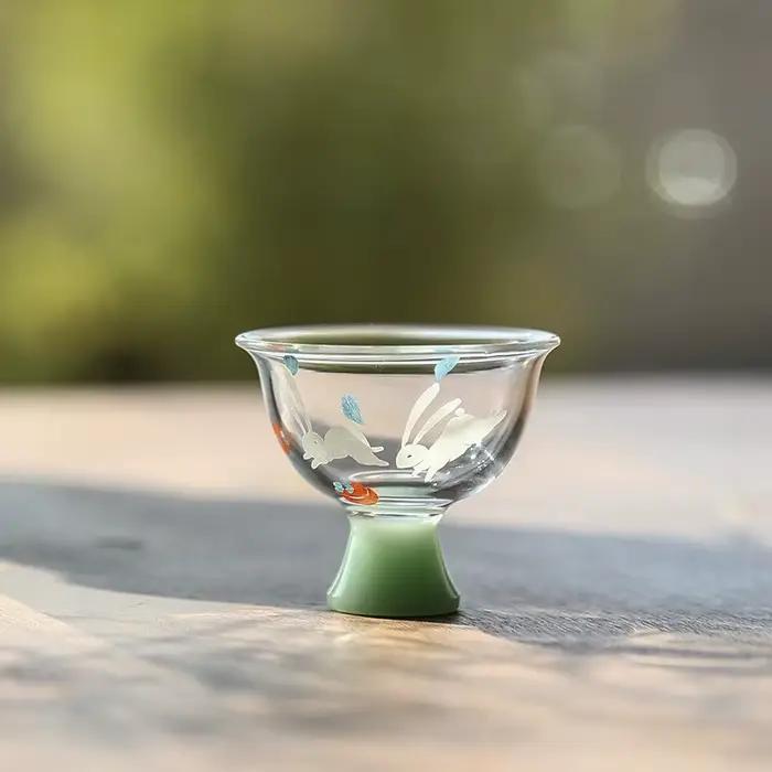 Tasse à thé kaki Ruyi pour pieds hauts