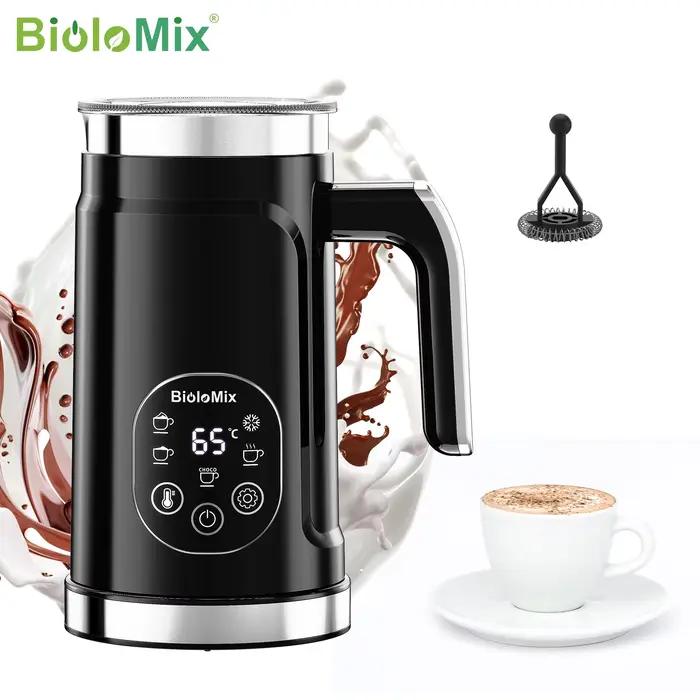 Mousseur à lait 5 en 1 avec écran tactile LED amélioré - Machine à mousse chaude et froide Chauffe-lait pour café Latte