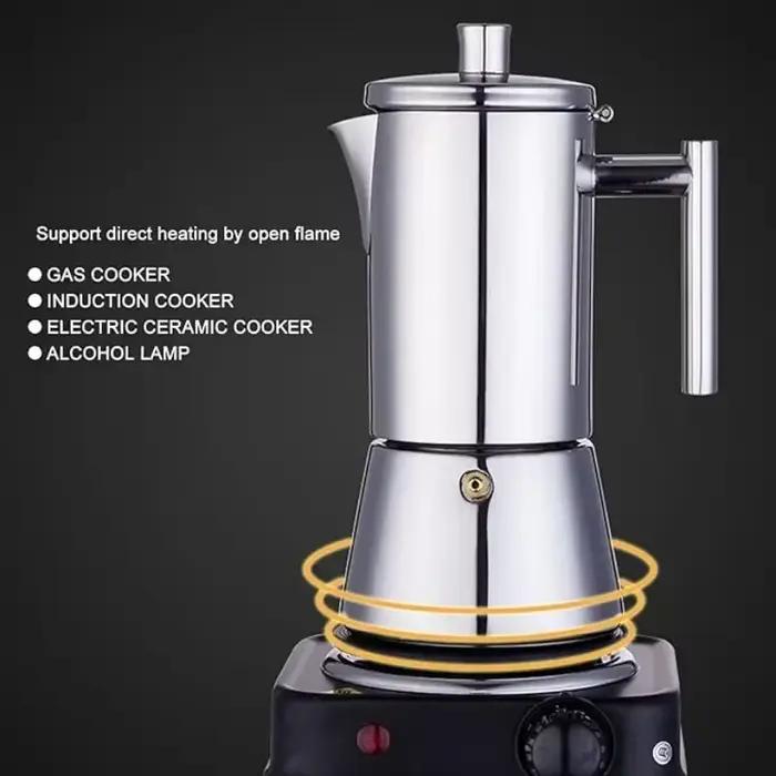 Machine à café italienne en acier inoxydable