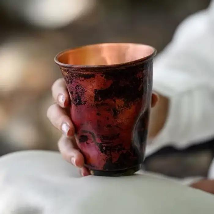 Tasse à café américaine en cuivre pur tasse de boisson de bière rétro pour maison et restaurant occassions spéciales