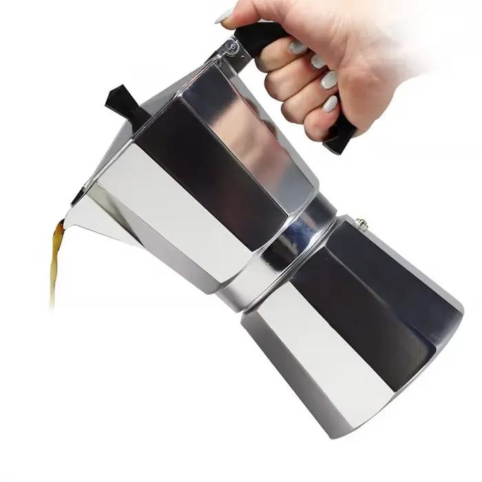 Machine à café octogonale en aluminium, pot à moka