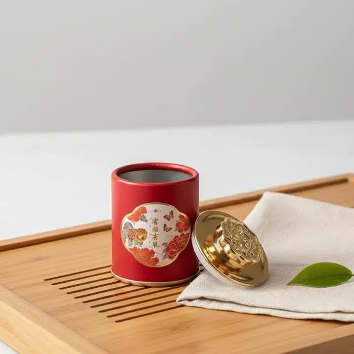 Boîte à thé chinoise rétro vide