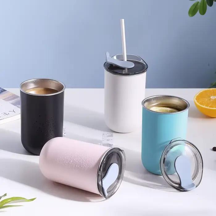 Tasse à café en acier inoxydable avec couvercle