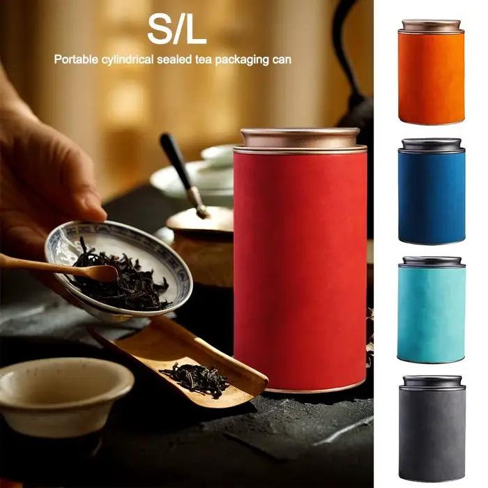 Pot à thé rond en céramique de haute qualité avec couvercle scellé pour le thé, le café et les épices à la maison et en voyage