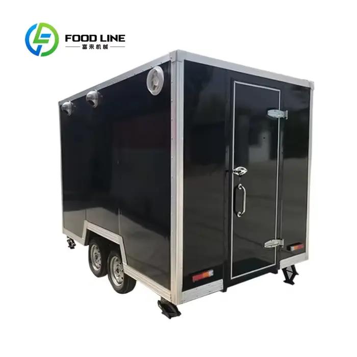 Chariot de vente de thé et de café mobile personnalisé pour les entreprises de nourriture de rue de poissons et de chips