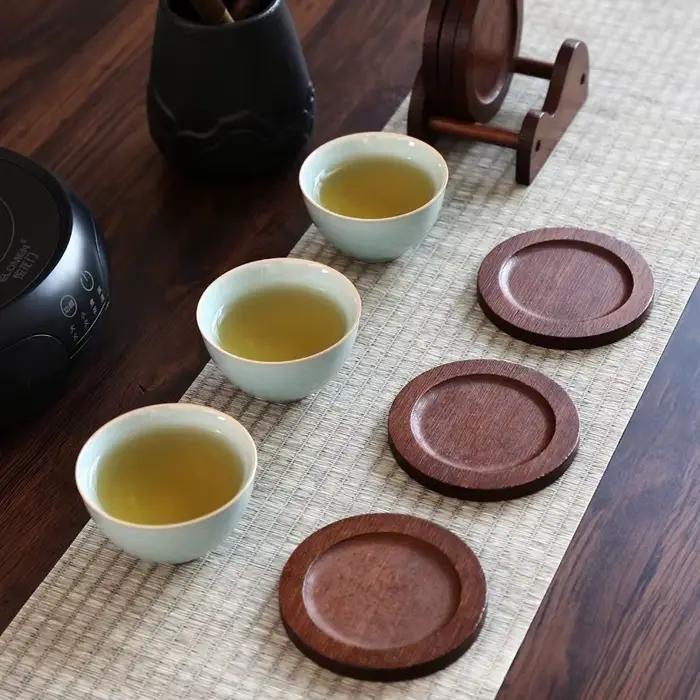 Sous-verres en bambou avec support
