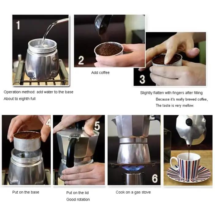 Cafetière à expresso en aluminium