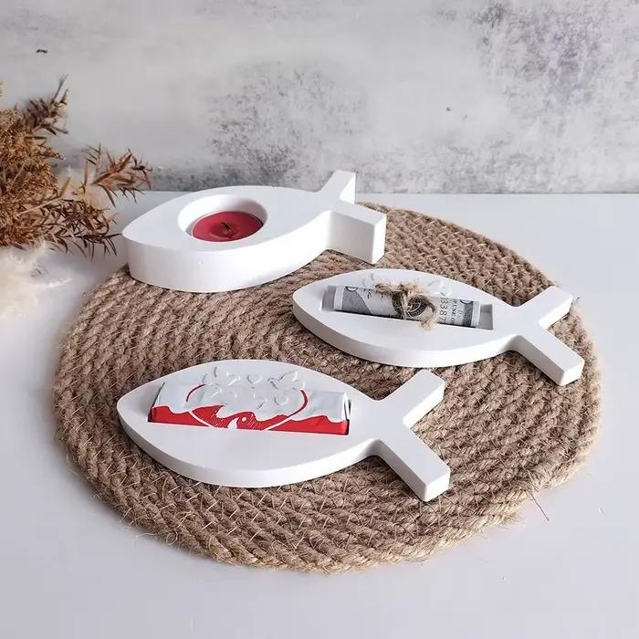 Moule en silicone pour lampe à thé en forme de poisson DIY artisanal pour la décoration intérieure et les projets de bricolage