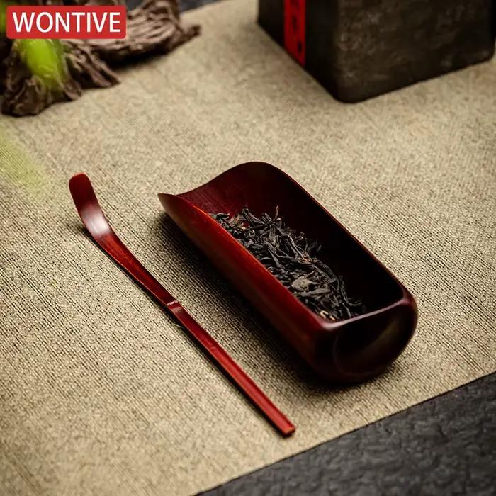 Cuillère à thé chinoise Chashaku traditionnelle à Long manche