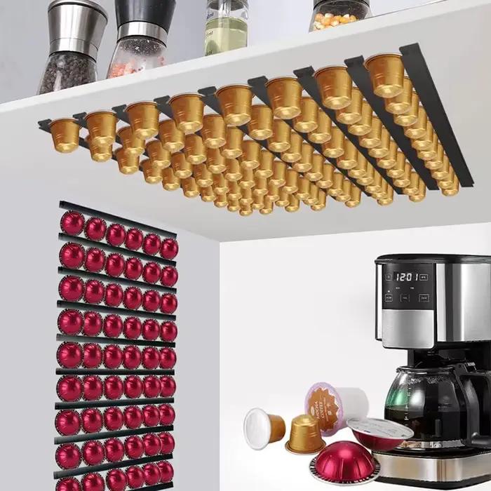 Bandes de rangement pour dosettes de café