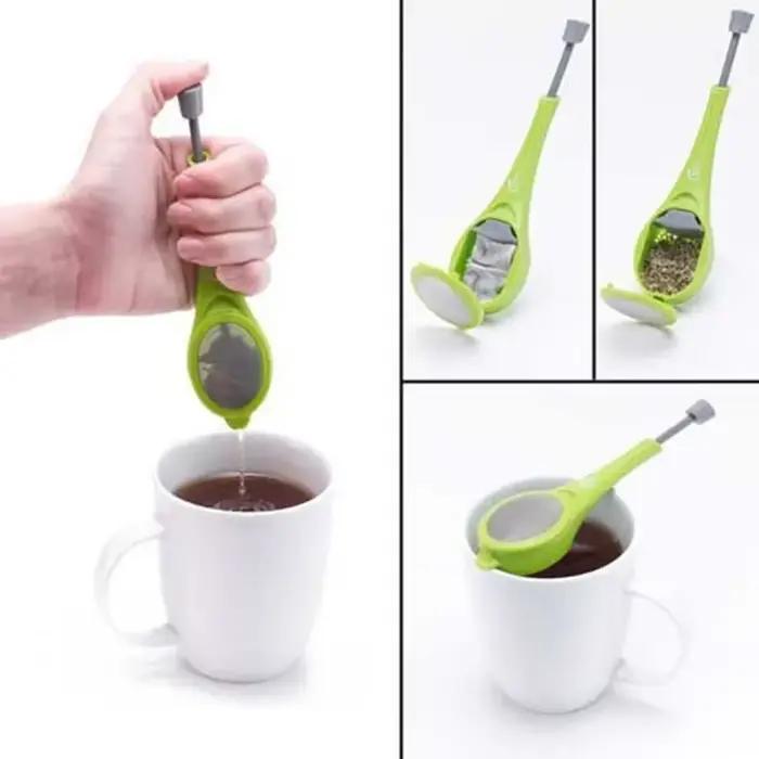 Infuseur à thé, piston intégré