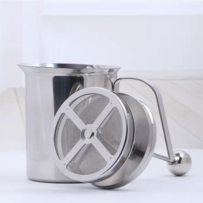 Mousseur à lait manuel 400 ml en acier inoxydable pour cappuccino