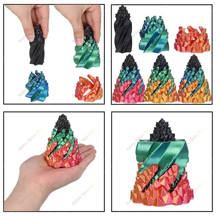 Cône en spirale à trois couches en plastique ornements imprimés en 3D pour la décoration et le fidgeting occasions spéciales cadeau unique