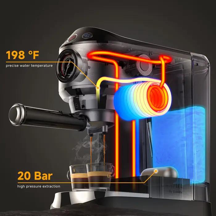 Machine à café semi-automatique en acier inoxydable