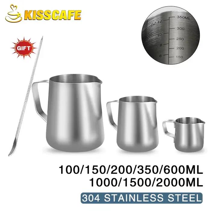 Pichet à mousseur à lait en acier inoxydable 100ml 350ml 600ml pour baristas professionnels et amateurs de café occasions spéciales