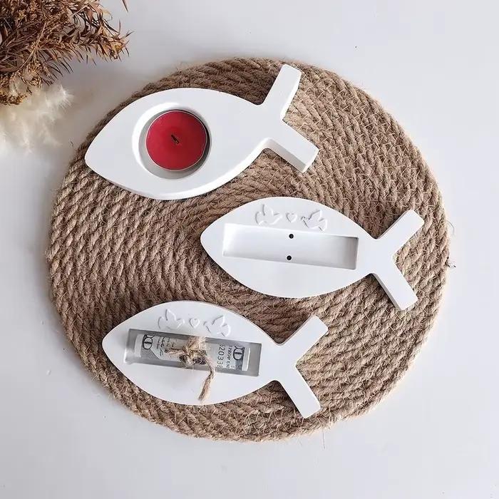 Moule en silicone pour lampe à thé en forme de poisson DIY artisanal pour la décoration intérieure et les projets de bricolage