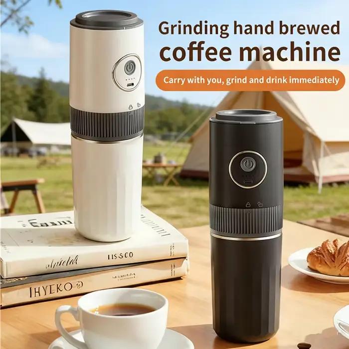 Machine à café portable sans fil 2-en-1 JFBONIN pour le camping en plein air - Broyeur de grains et cafetière manuelle