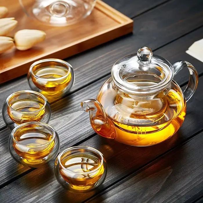 Théière en verre résistant à la chaleur 400ml/1000ml
