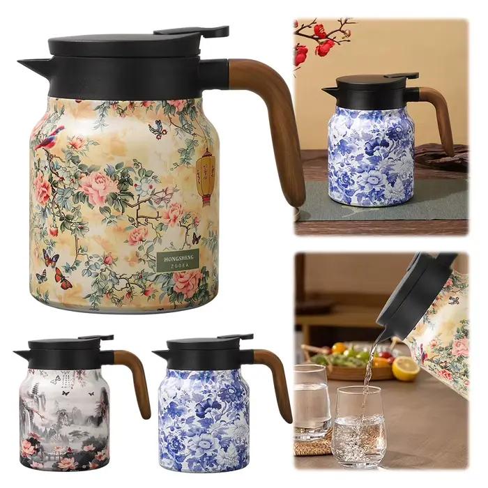 Thermos à thé floral vintage