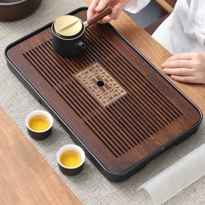 Ensemble de rangement et d'égouttage pour plateau à thé