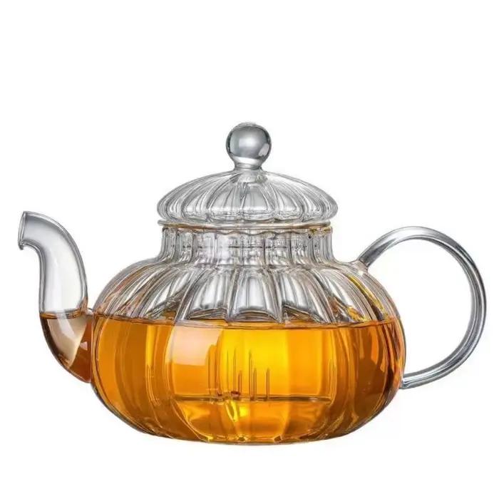 Théière fleur en forme de Aliments rayée